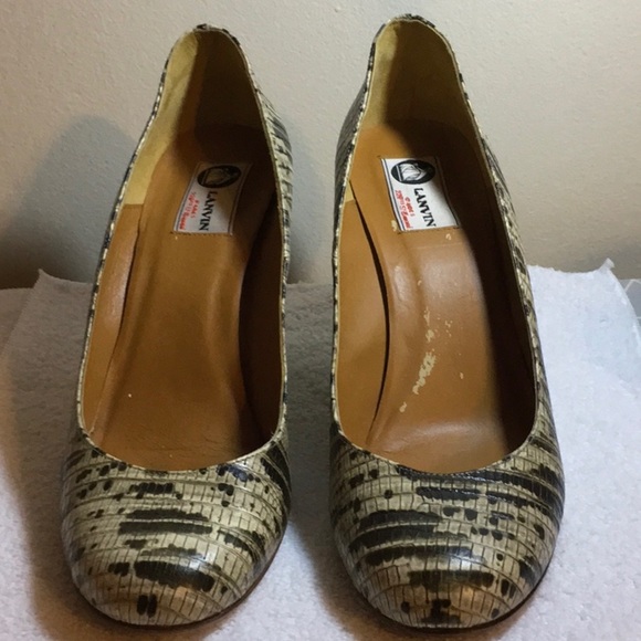 Lanvin Leather Espadrille Wedges in Snakeskin Print (40 / US 10) - Picture 2 of 8